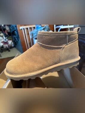 BearPaw Kids Tan Suede Ankle Boots